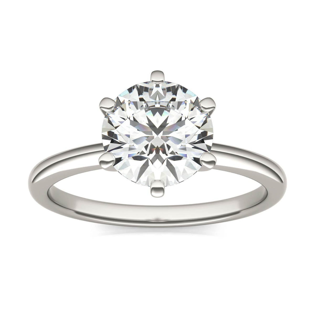 2.00 CTW Lab Grown Diamond Solitaire Engagement Ring – G-VS, AGI Certified, 14K White Gold VossAgin