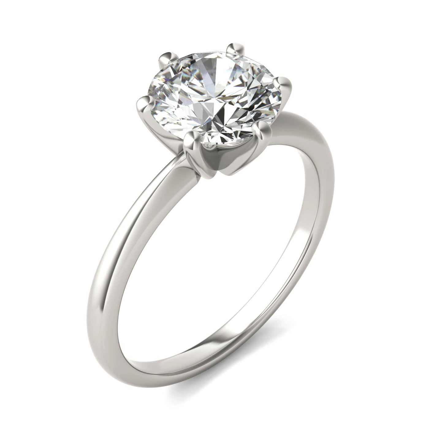2.00 CTW Lab Grown Diamond Solitaire Engagement Ring – G-VS, AGI Certified, 14K White Gold VossAgin