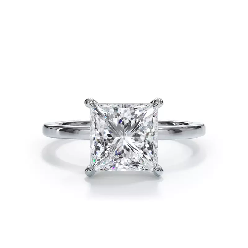 2.00 CTW Lab Grown Diamond Solitaire Engagement Ring – G-VS, AGI Certified, 14K White Gold VossAgin