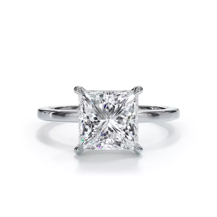 2.00 CTW Lab Grown Diamond Solitaire Engagement Ring – G-VS, AGI Certified, 14K White Gold VossAgin