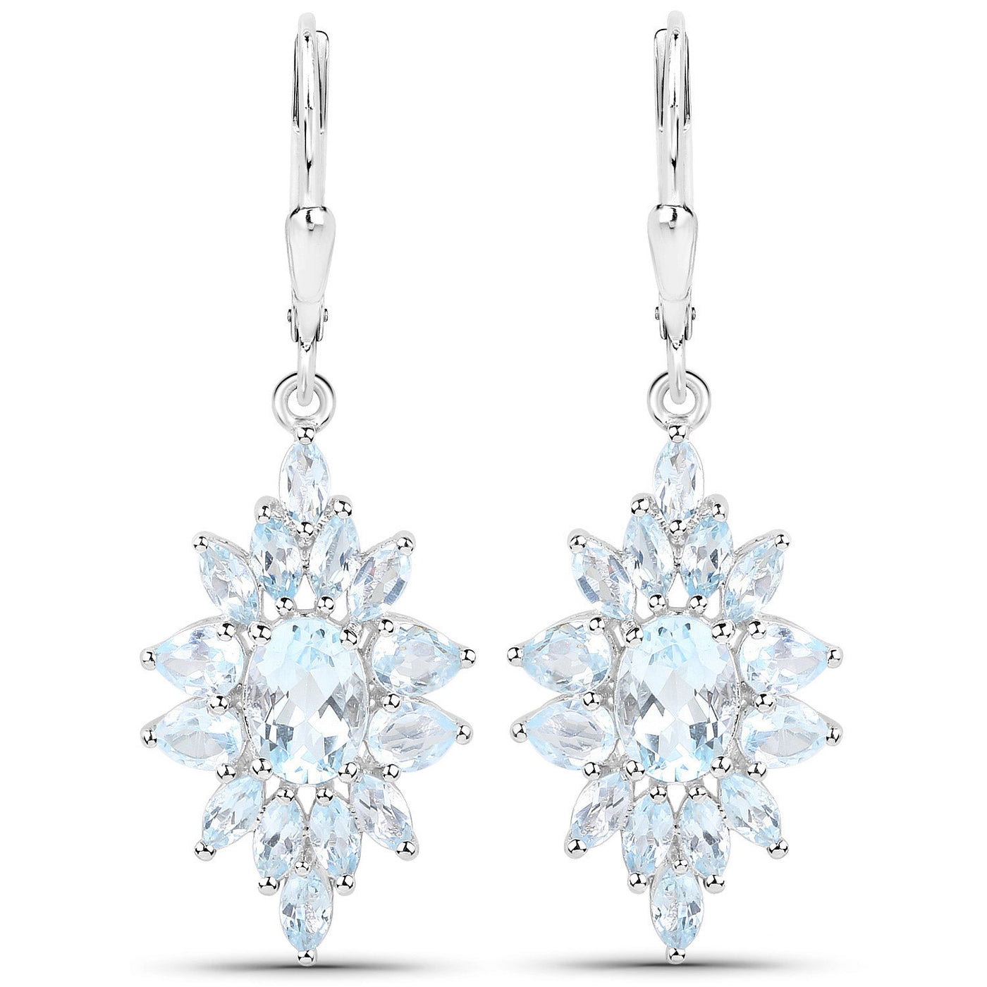 19.18 Carat Genuine Blue Topaz .925 Sterling Silver 3 Piece Jewelry Set (Ring, Earrings, and Pendant w/ Chain) Bids.com
