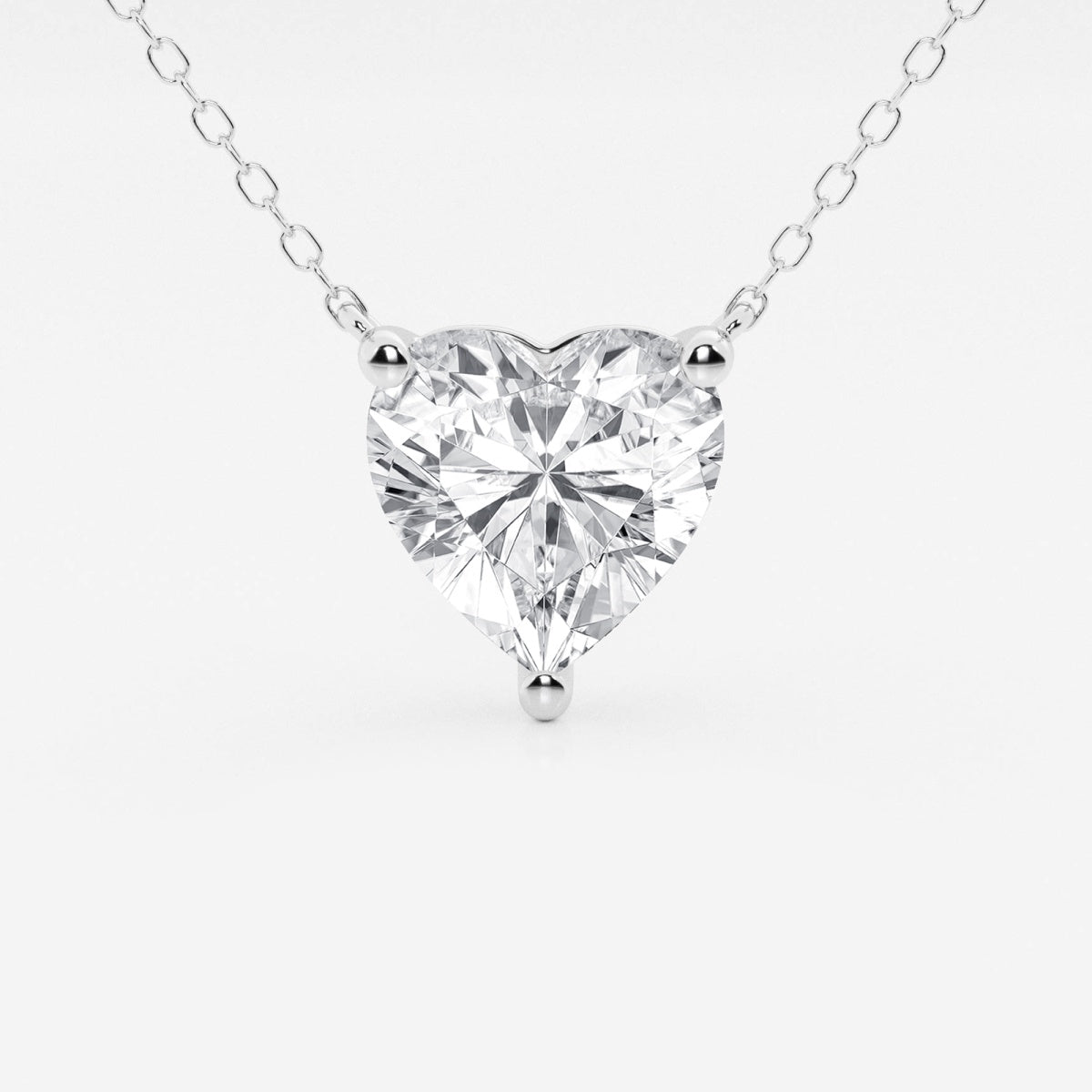 2.00 CTW Lab Grown Diamond Floating Heart Solitaire Pendant Necklace in 14K Gold VossAgin