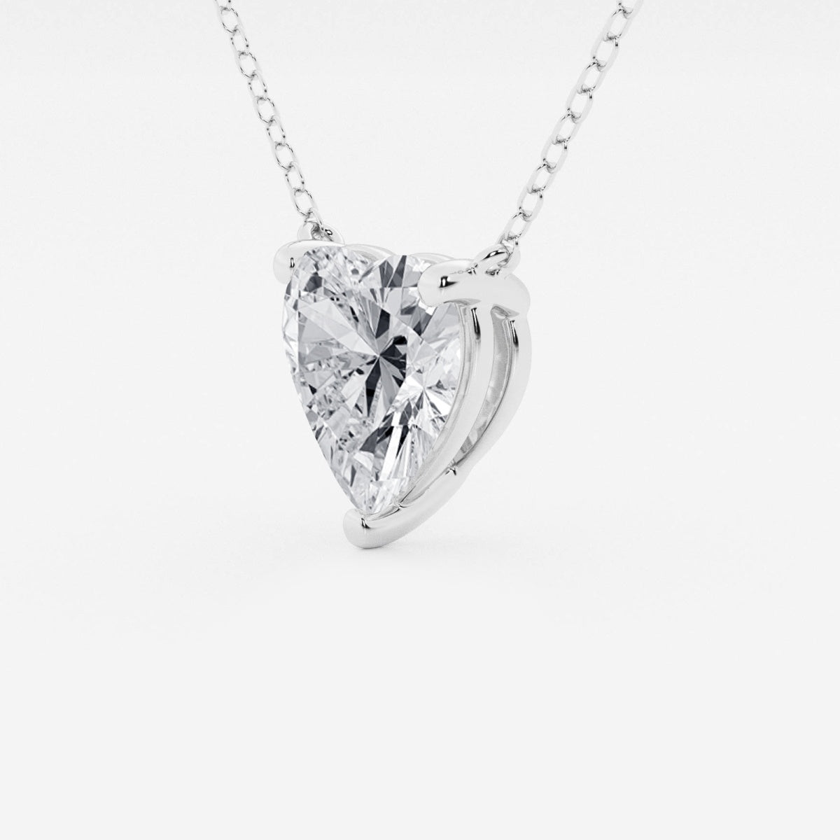 2.00 CTW Lab Grown Diamond Floating Heart Solitaire Pendant Necklace in 14K Gold VossAgin