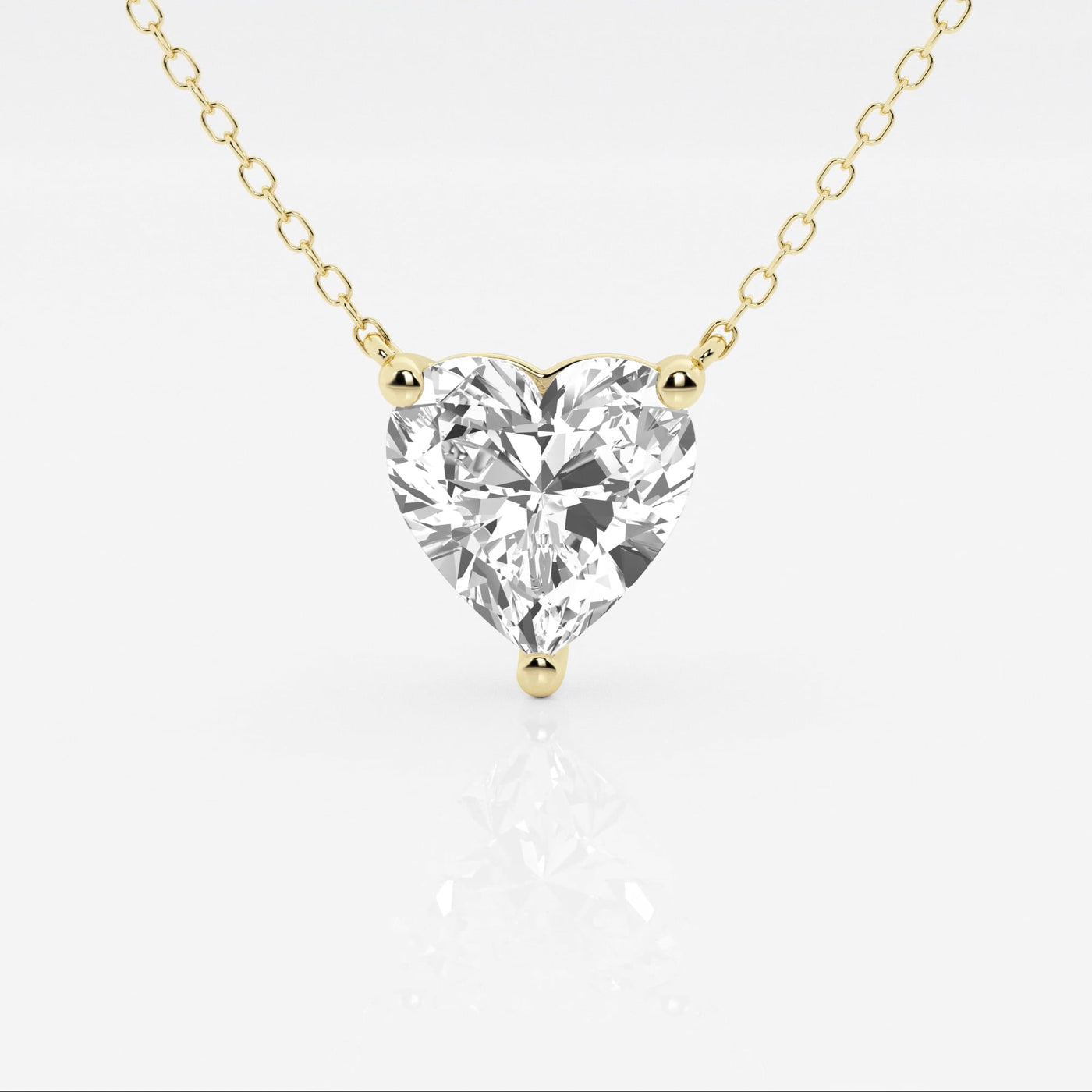 2.00 CTW Lab Grown Diamond Floating Heart Solitaire Pendant Necklace in 14K Gold VossAgin