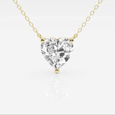 2.00 CTW Lab Grown Diamond Floating Heart Solitaire Pendant Necklace in 14K Gold VossAgin