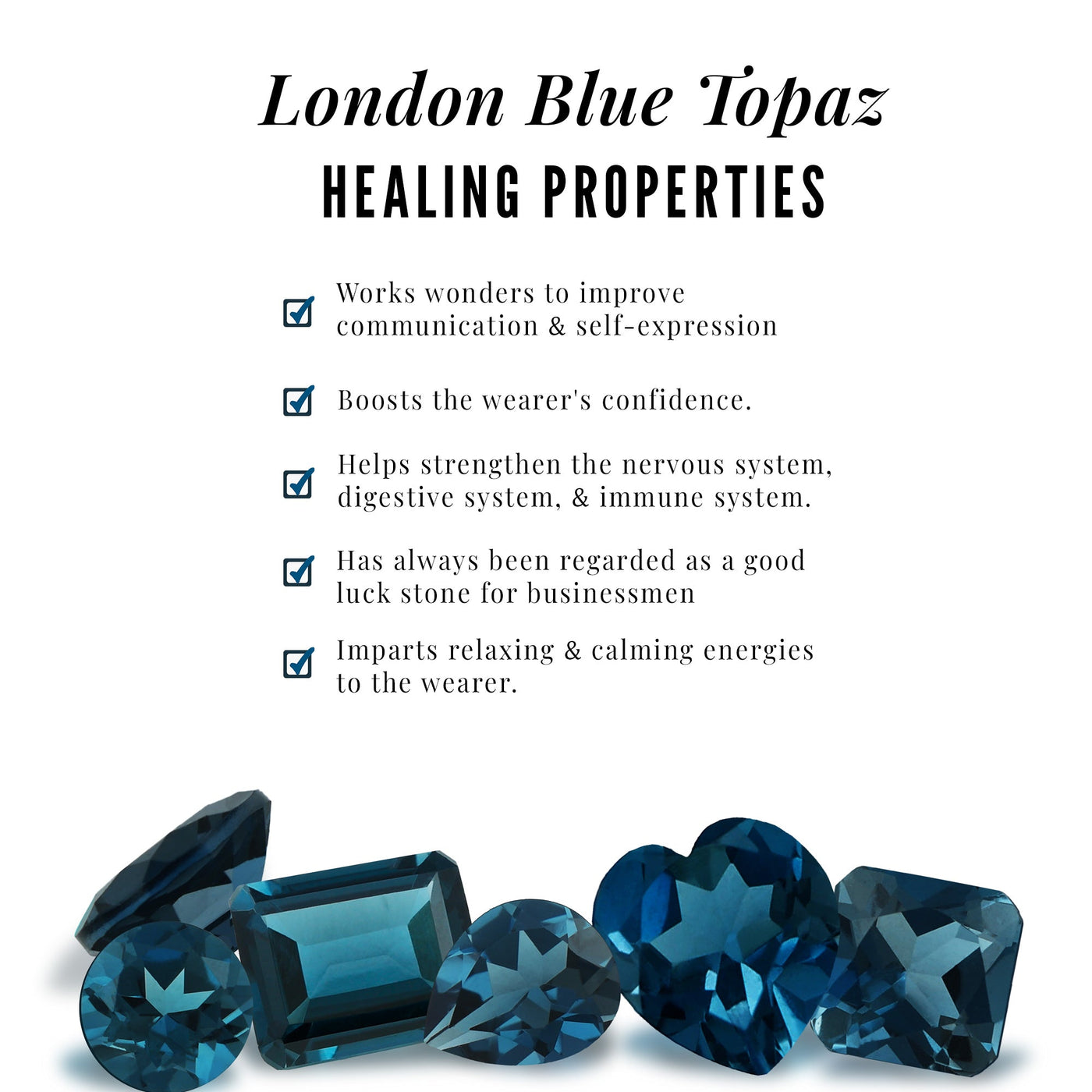 2 CT Heart Shape London Blue Topaz Solitaire Necklace Rosec Jewels