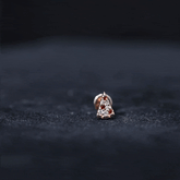 Round Cut Garnet and Diamond Pizza Slice Helix Earring Rosec Jewels