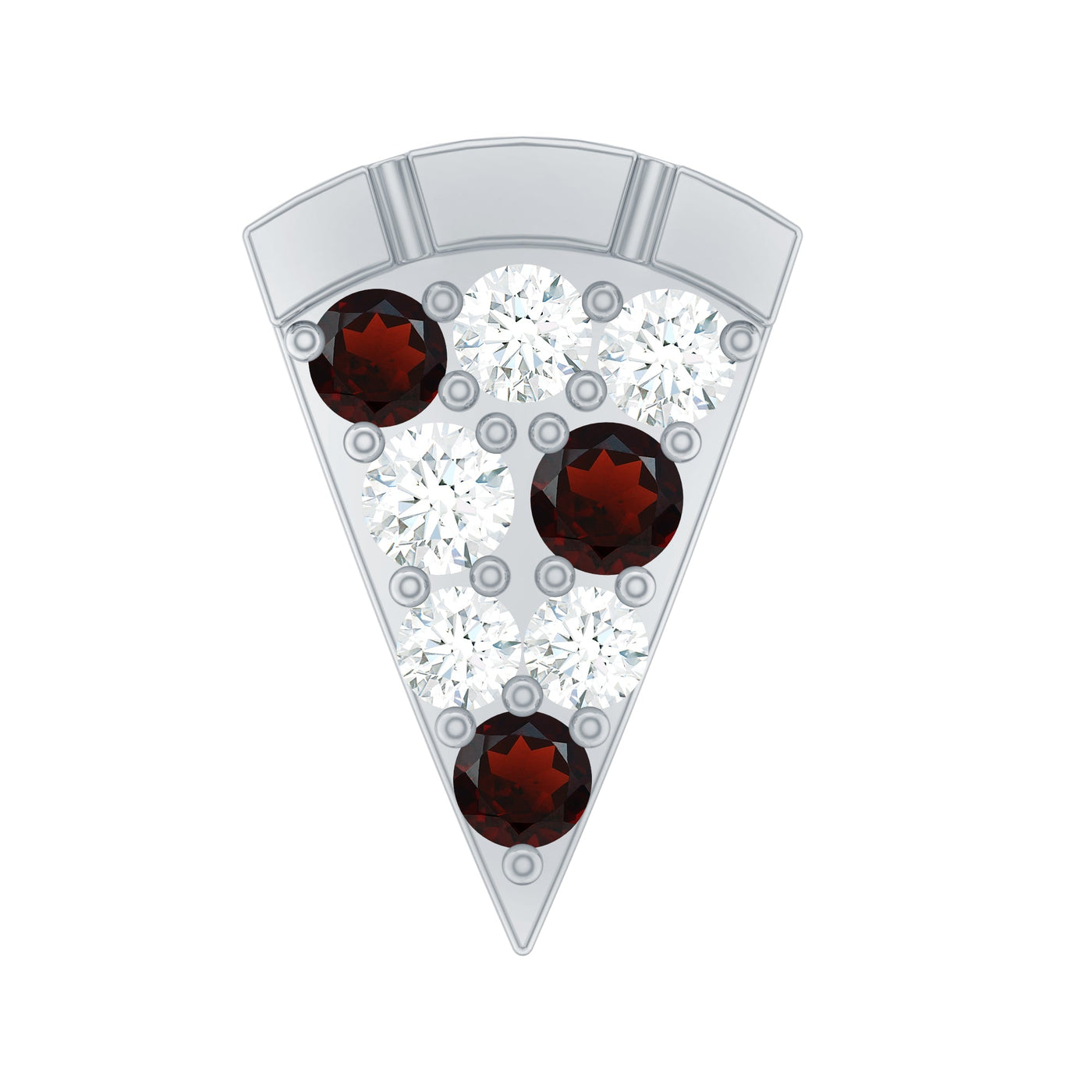 Round Cut Garnet and Diamond Pizza Slice Helix Earring Rosec Jewels