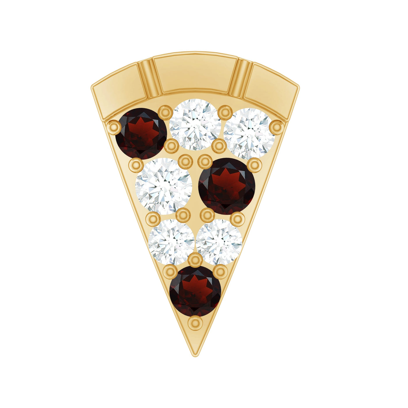 Round Cut Garnet and Diamond Pizza Slice Helix Earring Rosec Jewels
