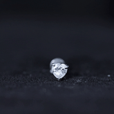 Solitaire Diamond Heart Earring with Flat Back Rosec Jewels