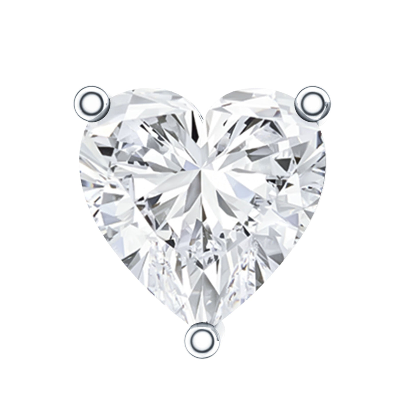 Solitaire Diamond Heart Earring with Flat Back Rosec Jewels