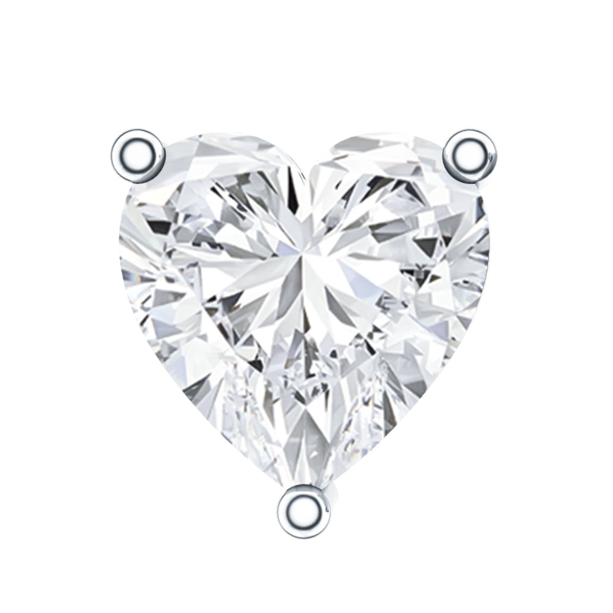 Solitaire Diamond Heart Earring with Flat Back Rosec Jewels