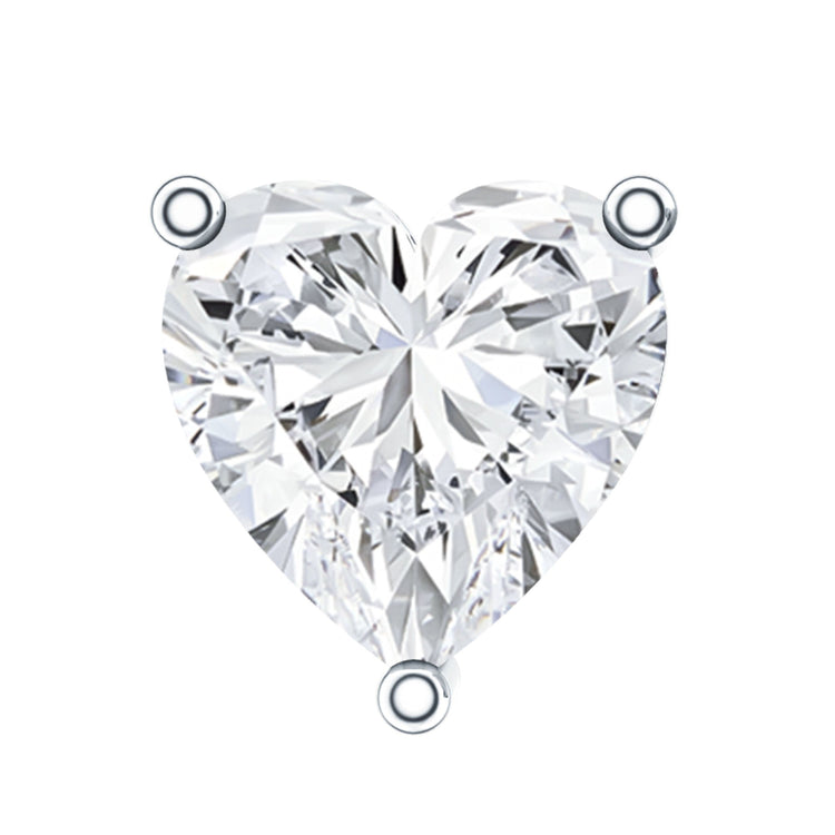 Solitaire Diamond Heart Earring with Flat Back Rosec Jewels