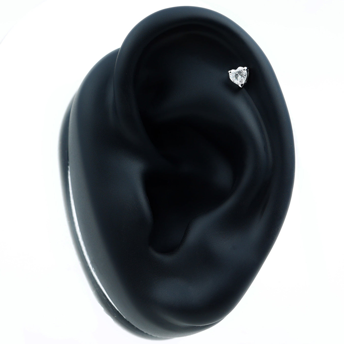 Solitaire Diamond Heart Earring with Flat Back Rosec Jewels