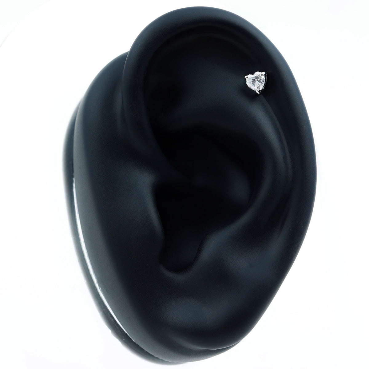 Solitaire Diamond Heart Earring with Flat Back Rosec Jewels