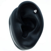Solitaire Diamond Heart Earring with Flat Back Rosec Jewels