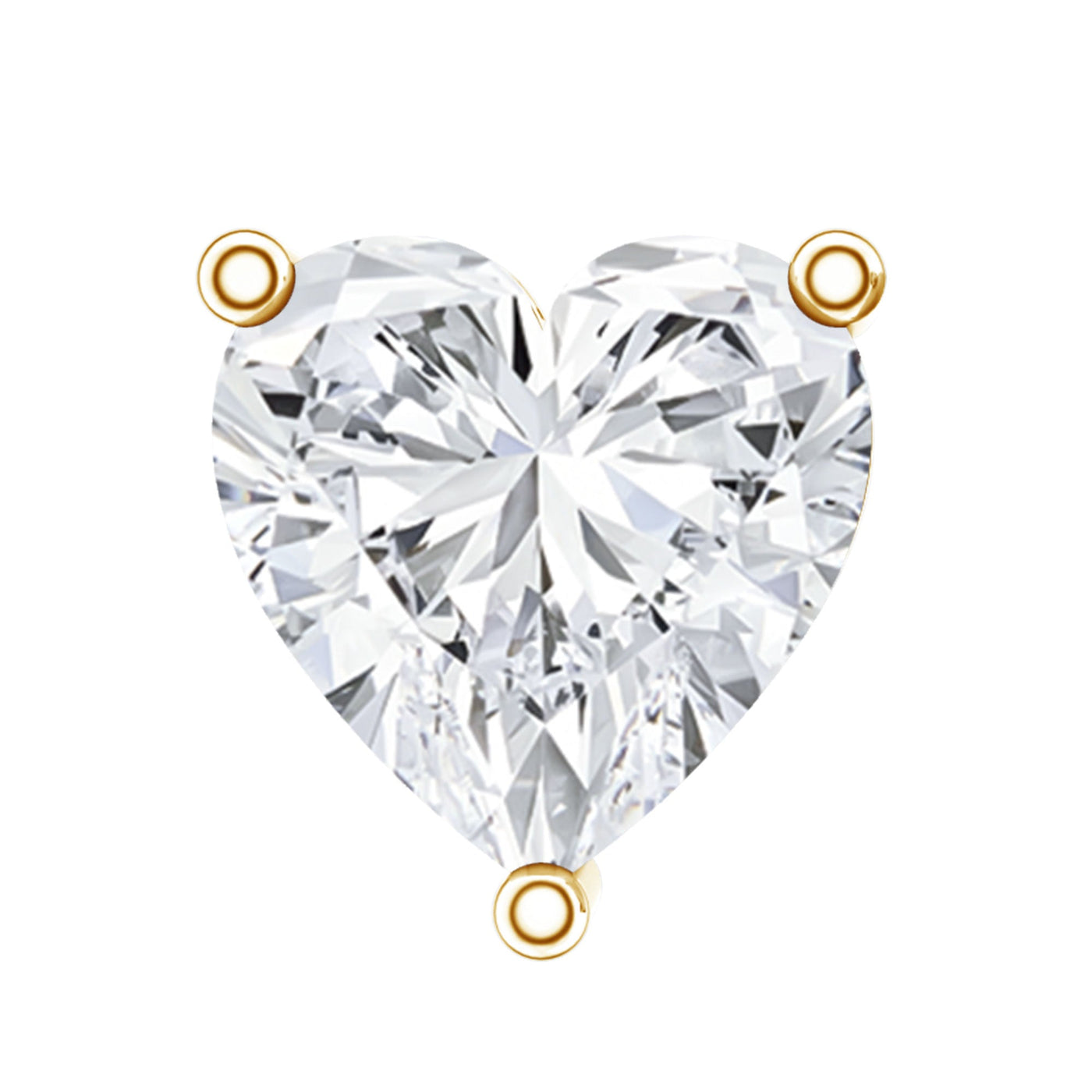 Solitaire Diamond Heart Earring with Flat Back Rosec Jewels