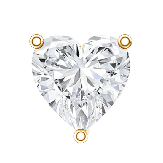 Solitaire Diamond Heart Earring with Flat Back Rosec Jewels