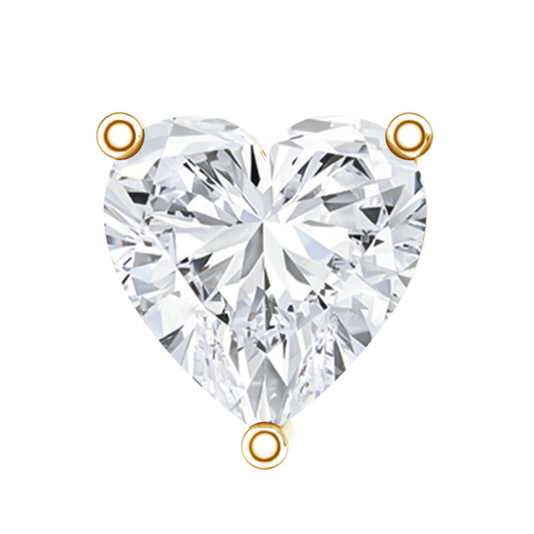Solitaire Diamond Heart Earring with Flat Back Rosec Jewels