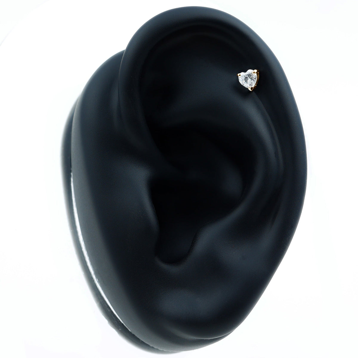 Solitaire Diamond Heart Earring with Flat Back Rosec Jewels
