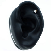 Solitaire Diamond Heart Earring with Flat Back Rosec Jewels