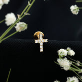 Minimalist Diamond Cross Cartilage Earring Rosec Jewels