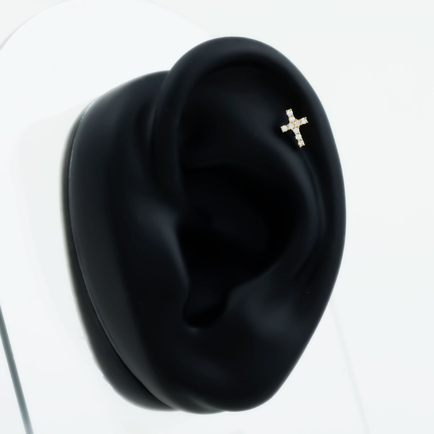 Minimalist Diamond Cross Cartilage Earring Rosec Jewels