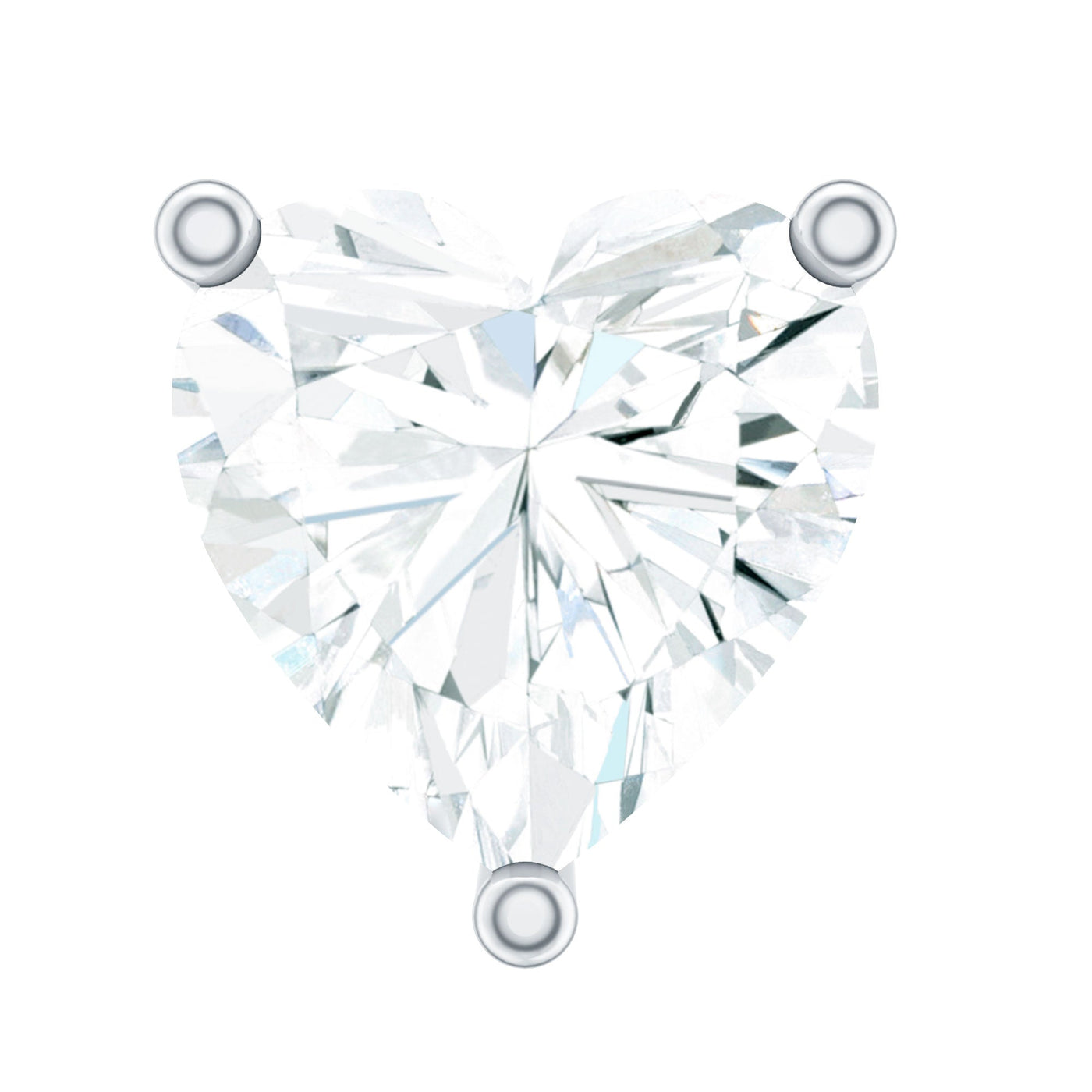 Solitaire Diamond Heart Earring with Flat Back Rosec Jewels