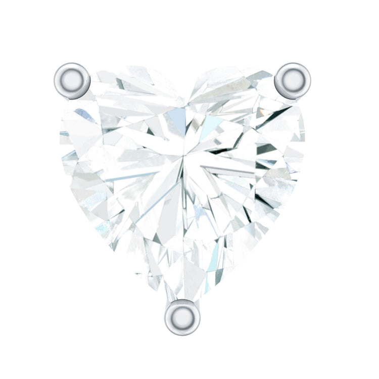 Solitaire Diamond Heart Earring with Flat Back Rosec Jewels