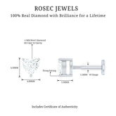 Solitaire Diamond Heart Earring with Flat Back Rosec Jewels