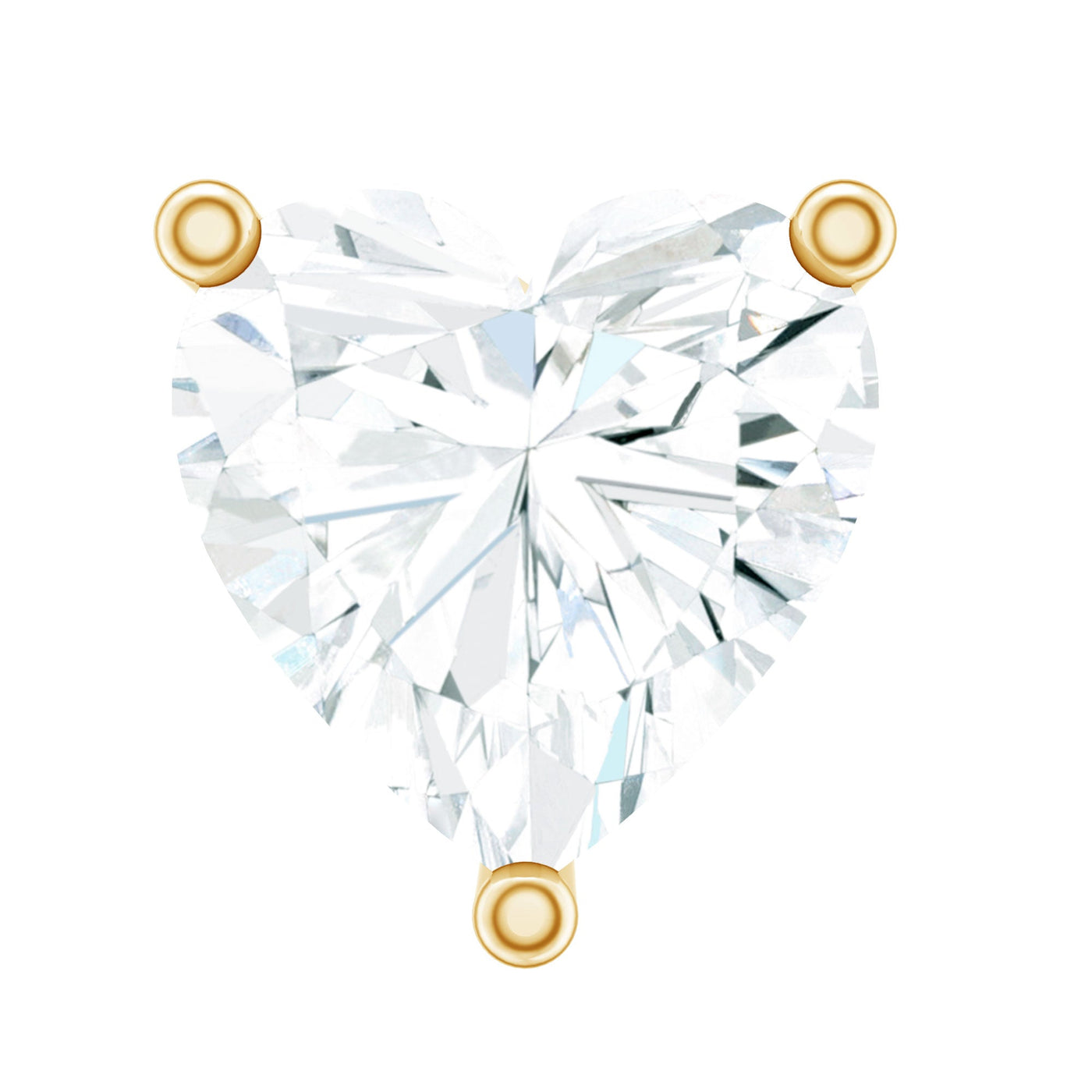 Solitaire Diamond Heart Earring with Flat Back Rosec Jewels