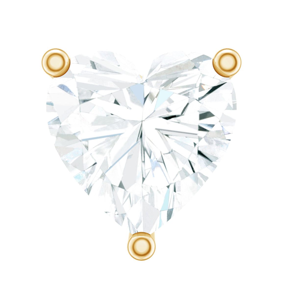 Solitaire Diamond Heart Earring with Flat Back Rosec Jewels