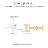 Solitaire Diamond Heart Earring with Flat Back Rosec Jewels