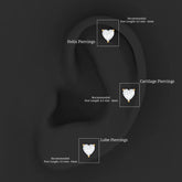 Solitaire Diamond Heart Earring with Flat Back Rosec Jewels