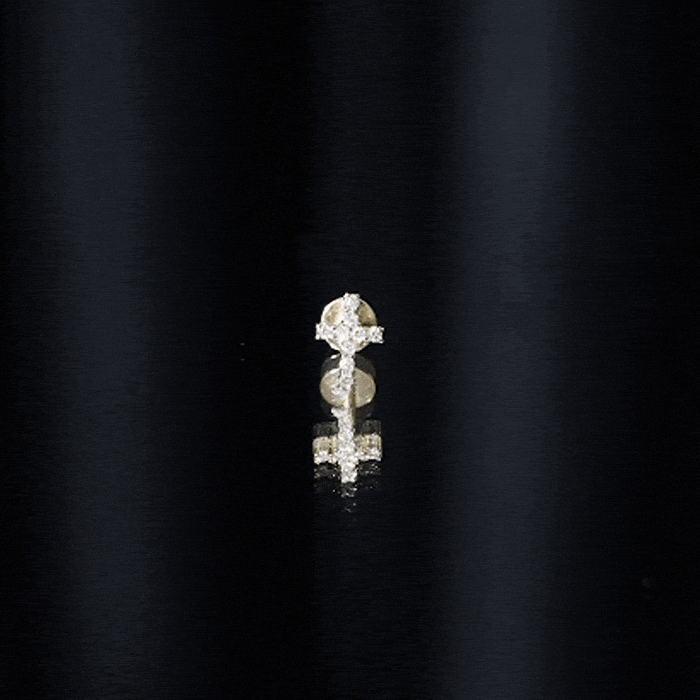 Minimalist Diamond Cross Cartilage Earring Rosec Jewels