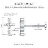 Minimalist Diamond Cross Cartilage Earring Rosec Jewels