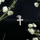Minimalist Diamond Cross Cartilage Earring Rosec Jewels