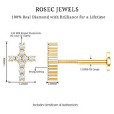 Minimalist Diamond Cross Cartilage Earring Rosec Jewels