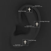 Minimalist Diamond Cross Cartilage Earring Rosec Jewels