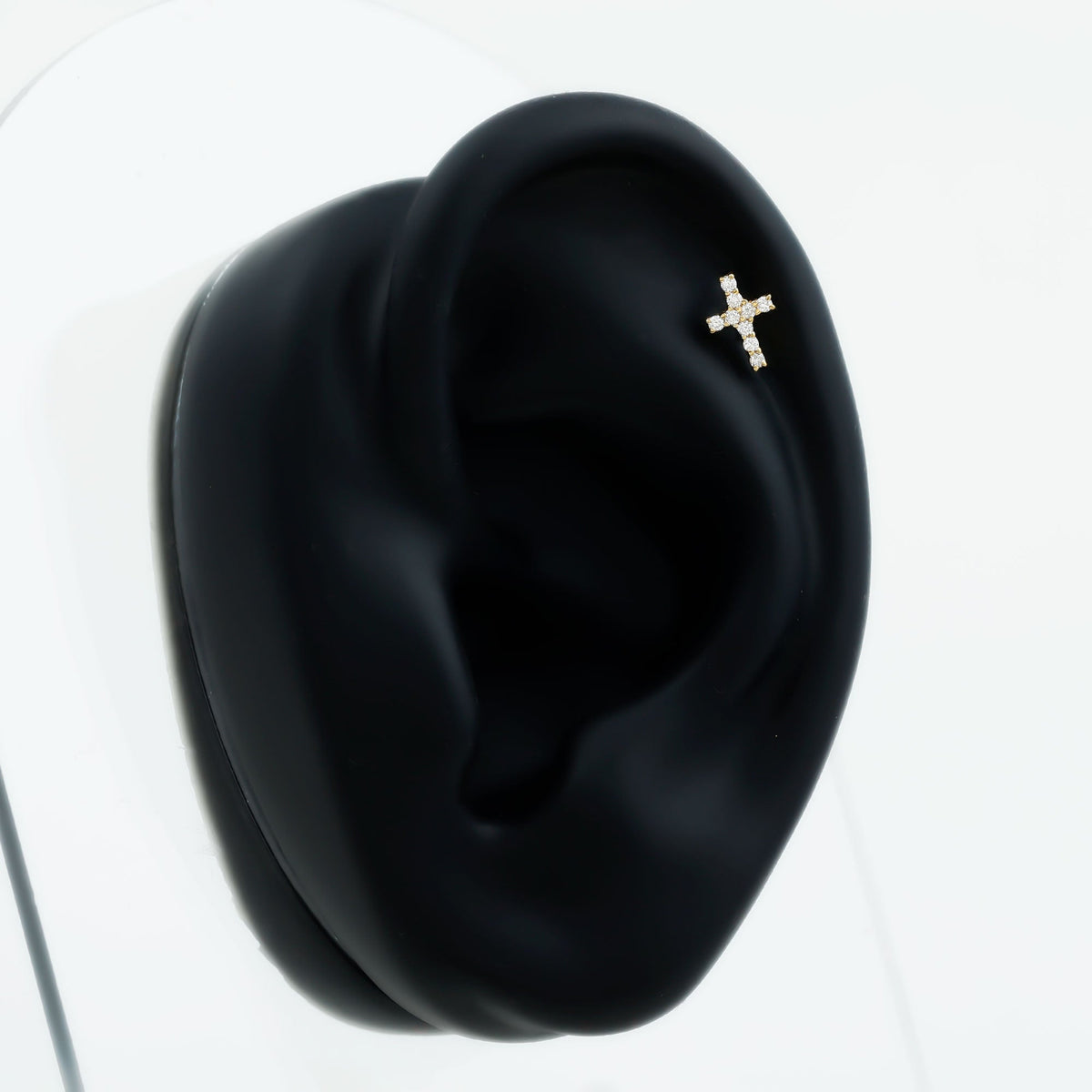 Minimalist Diamond Cross Cartilage Earring Rosec Jewels