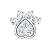 Heart Shape Diamond Dog Paw Print Earring Rosec Jewels