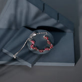Marquise Lab Grown Ruby Leaf Bolo Bracelet Rosec Jewels