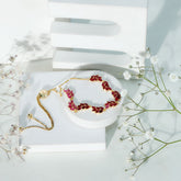 Marquise Lab Grown Ruby Leaf Bolo Bracelet Rosec Jewels