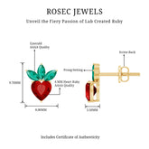 Strawberry Earrings With Lab Grown Ruby Emerald Rosec Jewels