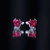 Certified Lab Grown Ruby Devil Heart Earrings Rosec Jewels