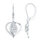 Certified 1.3 Carat Pear Lab Grown Diamond Heart Drop Earrings Rosec Jewels