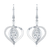Certified 1.3 Carat Pear Lab Grown Diamond Heart Drop Earrings Rosec Jewels