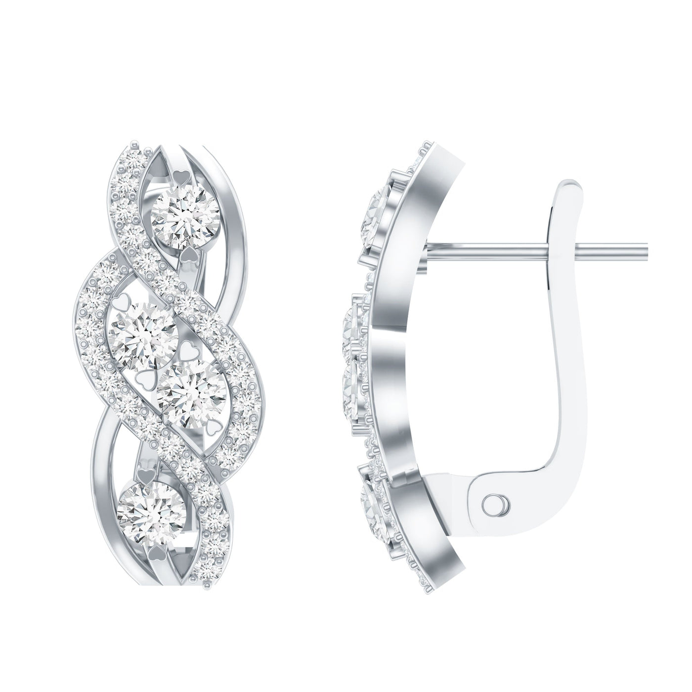 Lab Grown Diamond Infinity Earrings For Women Rosec Jewels