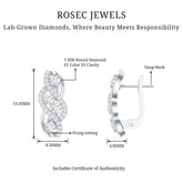 Lab Grown Diamond Infinity Earrings For Women Rosec Jewels