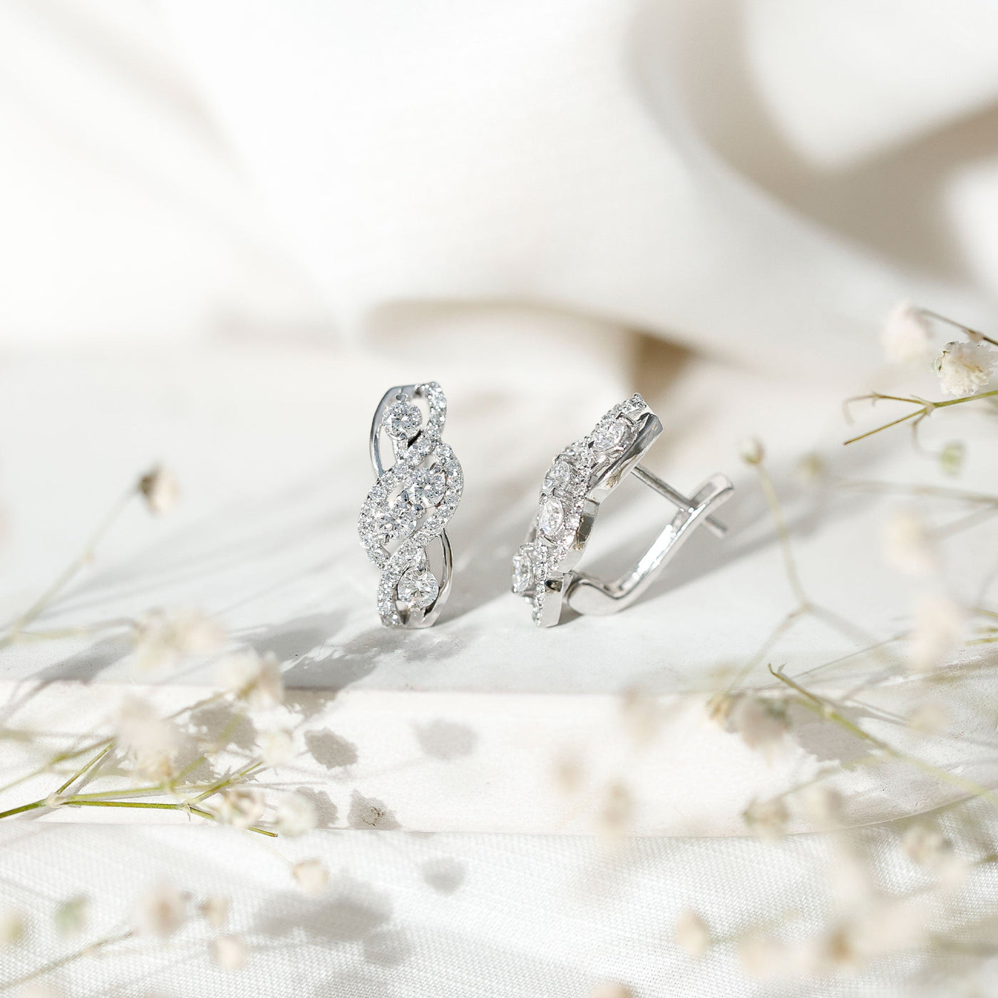 Lab Grown Diamond Infinity Earrings For Women Rosec Jewels